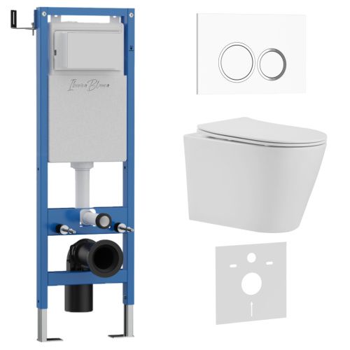 Комплект унитаз с инталляцией и клавишей смыва Iberica Blanca BURGOS ALTO IB.001M.BRA.234.821