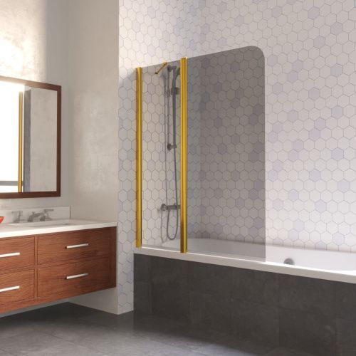 Душевая шторка на ванну Vegas-Glass E2V LUX ST E2V LUX ST 115 09 07 L 115х150 стекло тонированное профиль золото ориентация левая