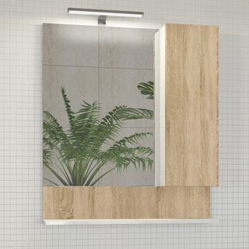 Зеркало-шкаф Comforty Рига 00004142212CF 70х80 подвесной цвет бежевый/белый