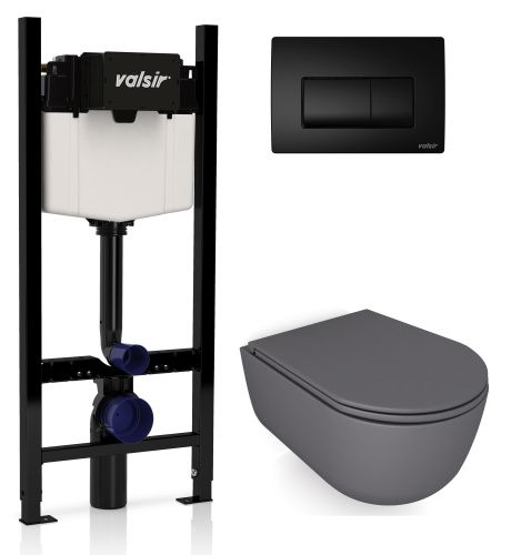 Комплект унитаз с инсталляцией и клавишей смыва Valsir KIT VSBM 7334GM Slim P1