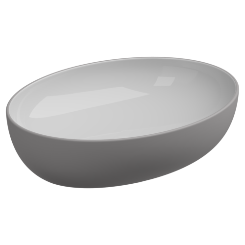 Раковина керамическая GSG Ceramic Design Easy EALAVOV55BI000/038 60х40 накладная цвет белый/серый без отверстий под смеситель