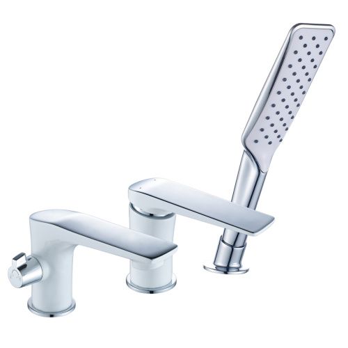 Смеситель LeMark Allegro LM5945CW на борт ванны белый/хром