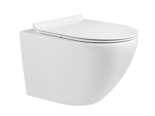 Унитаз подвесной MILLEAU 203 ALBY 203 белый с сиденьем микролифт безободковый смыв воронка-водоворот