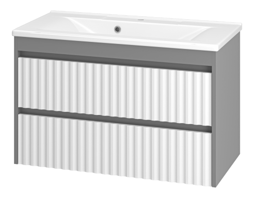 Тумба под раковину Brevita Balaton BAL-06090-01-012Я 90х40 подвесная цвет белый/серый