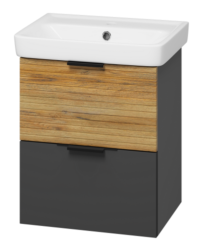 Тумба под раковину Misty Форест Э-Фор-09050-0219-2Я 40х30 подвесная цвет коричневый/серый