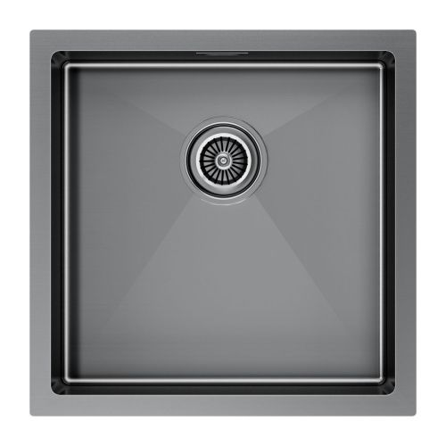 Кухонная мойка Paulmark GERBERG 44 UNI PM214444-GM 40х40 цвет вороненая сталь поверхность брашированная