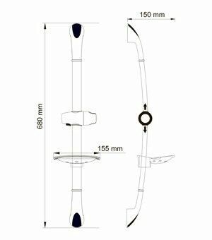 Душевая штанга Wasserkraft A006 цвет хром - фото 4