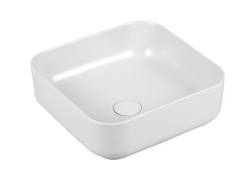 Раковина из сантехнического фарфора Milleau MIEL MU0083-MW 40х40 накладная цвет белый без отверстий под смеситель