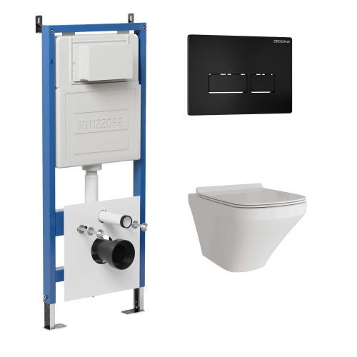 Инсталляция + кнопка смыва + унитаз Grossman Pragma 97.4440S.03.210