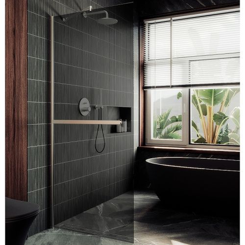 Душевая перегородка Maybah Glass MGD-711-5ш 110х195 стекло тонированное профиль хром