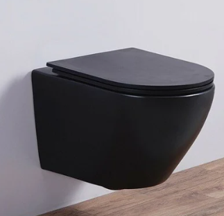 Унитаз подвесной CeramaLux 5177MB черный с сиденьем микролифт смыв торнадо