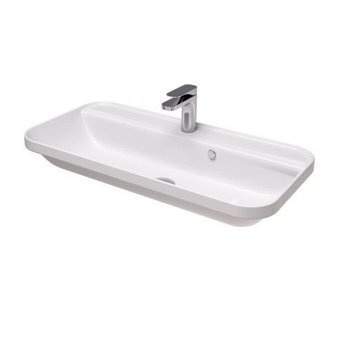 Раковина керамическая Hidra Gio G280/026 80х40 встраиваемая цвет черный 1 отверстие под смеситель