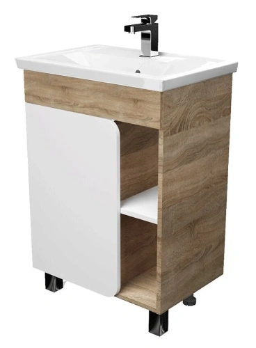 Тумба под раковину 1MarKa Nuvo У76062 60х40 цвет белый/коричневый