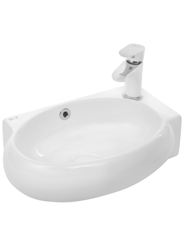 Раковина из сантехнического фаянса WeltWasser WW SK 10000003875 40х30 подвесная цвет белый 1 отверстие под смеситель