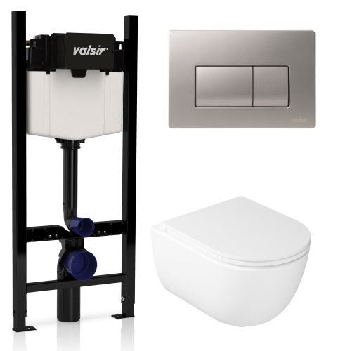 Комплект унитаз с инсталляцией и клавишей смыва Valsir KIT VSCrM 7334 Slim P1