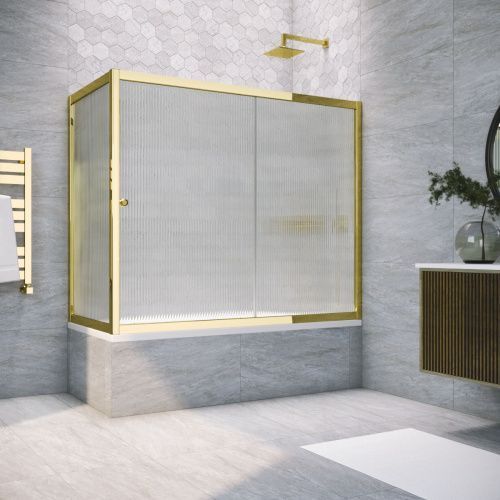 Душевая шторка на ванну Vegas-Glass ZV+ZVF TUR+NOVO ZV+ZVF TUR NOVO 190*90 09 Moru 190х140 стекло рифленое профиль золото ориентация универсальная
