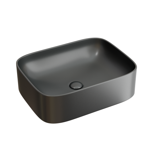 Раковина из сантехнического фарфора Ceramica Nova ELEMENT CN6052MDH 50х40 накладная цвет черный без отверстий под смеситель