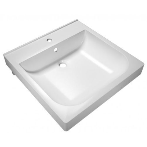 Раковина из искусственного камня Florentina Ривьера 500 10.190.00500.001 60х50 подвесная цвет белый 1 отверстие под смеситель