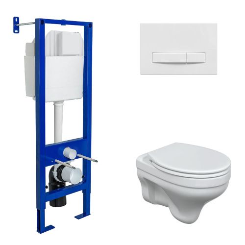 Комплект унитаз с инталляцией и клавишей смыва Berges АТОМ Line 042435