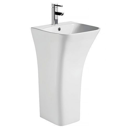 Раковина из сантехнического фаянса Azario FRETTA SQUARE AZ-315 50 см напольная цвет белый 1 отверстие под смеситель