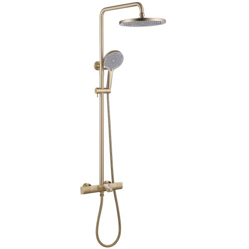 Душевая стойка Abber AF8516GL настенная цвет золото с термостатом