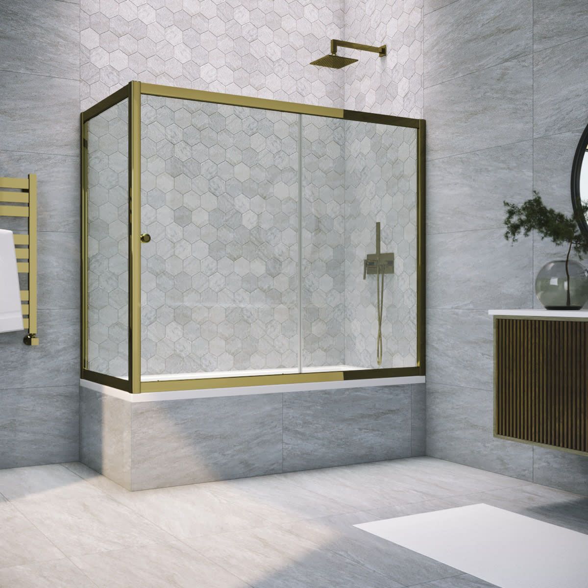 Душевая шторка на ванну Vegas-Glass ZV+ZVF TUR+NOVO ZV+ZVF TUR NOVO 190*90 05 crystalvision 190х140 стекло прозрачное профиль бронза ориентация универсальная