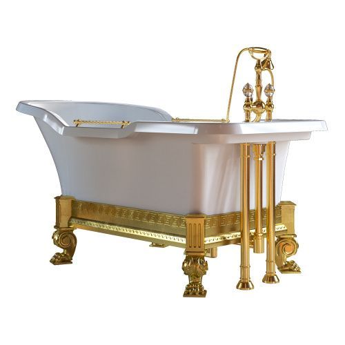 Ванна из искусственного камня Migliore IMPERO AFFUSTO 26342 180х85 отдельностоящая прямоугольная с ножками