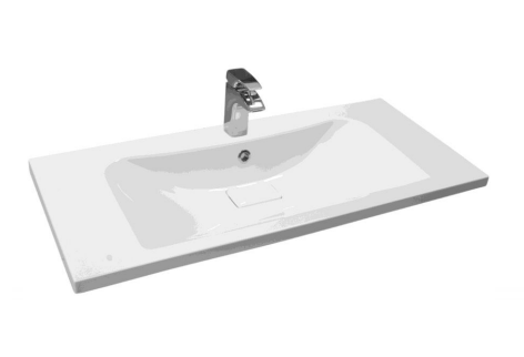 Раковина из искусственного камня Aquaton Брук 1A71333KBC010 100х50 накладная цвет белый 1 отверстие под смеситель