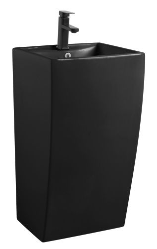 Раковина из сантехнического фаянса Azario COMELLA AZ-314MB 50х40 напольная цвет черный 1 отверстие под смеситель