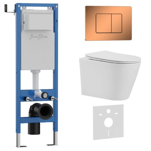 Комплект унитаз с инталляцией и клавишей смыва Iberica Blanca BURGOS ALTO IB.001M.BRA.231.1141