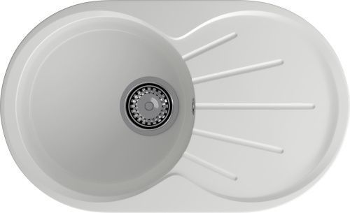 Кухонная мойка Granfest Rondo R-750L иней 75х45 цвет белый поверхность матовая