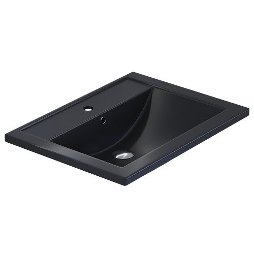 Раковина из искусственного камня Uperwood Foster Quartz 291030054 60х40 полувстраиваемая цвет черный