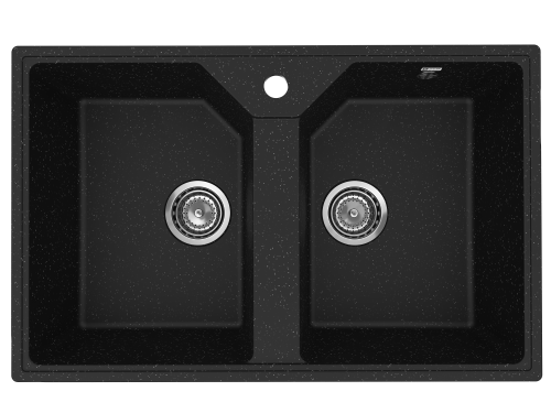 Кухонная мойка Uperwood ECON UPD-402 4010202115 75х50 цвет черный поверхность матовая