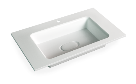 Раковина из искусственного камня Jorno MODUL Mol.08.100/W 100х50 встраиваемая цвет белый