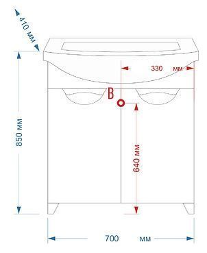 Тумба под раковину Misty Лаванда Э-Лав01070-011Пр 70х30 напольная цвет белый - фото 5