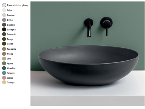 Раковина керамическая CIELO Le Bacinelle BAECO BR 60х50 накладная цвет серый без отверстий под смеситель