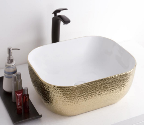 Раковина из сантехнического фаянса CeramaLux D1333H025 50х30 накладная цвет белый без отверстий под смеситель