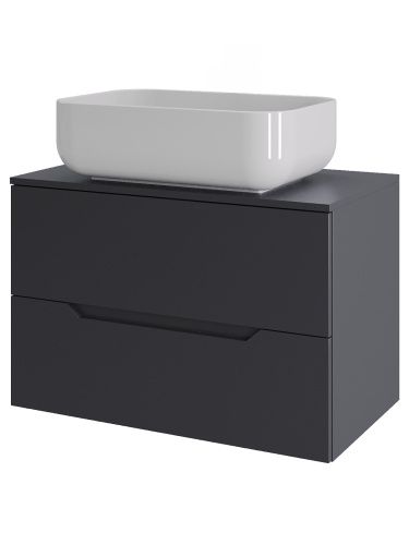 Тумба с раковиной Orange Line Li-70TugMDF+B03-600W 70х50 подвесная цвет серый