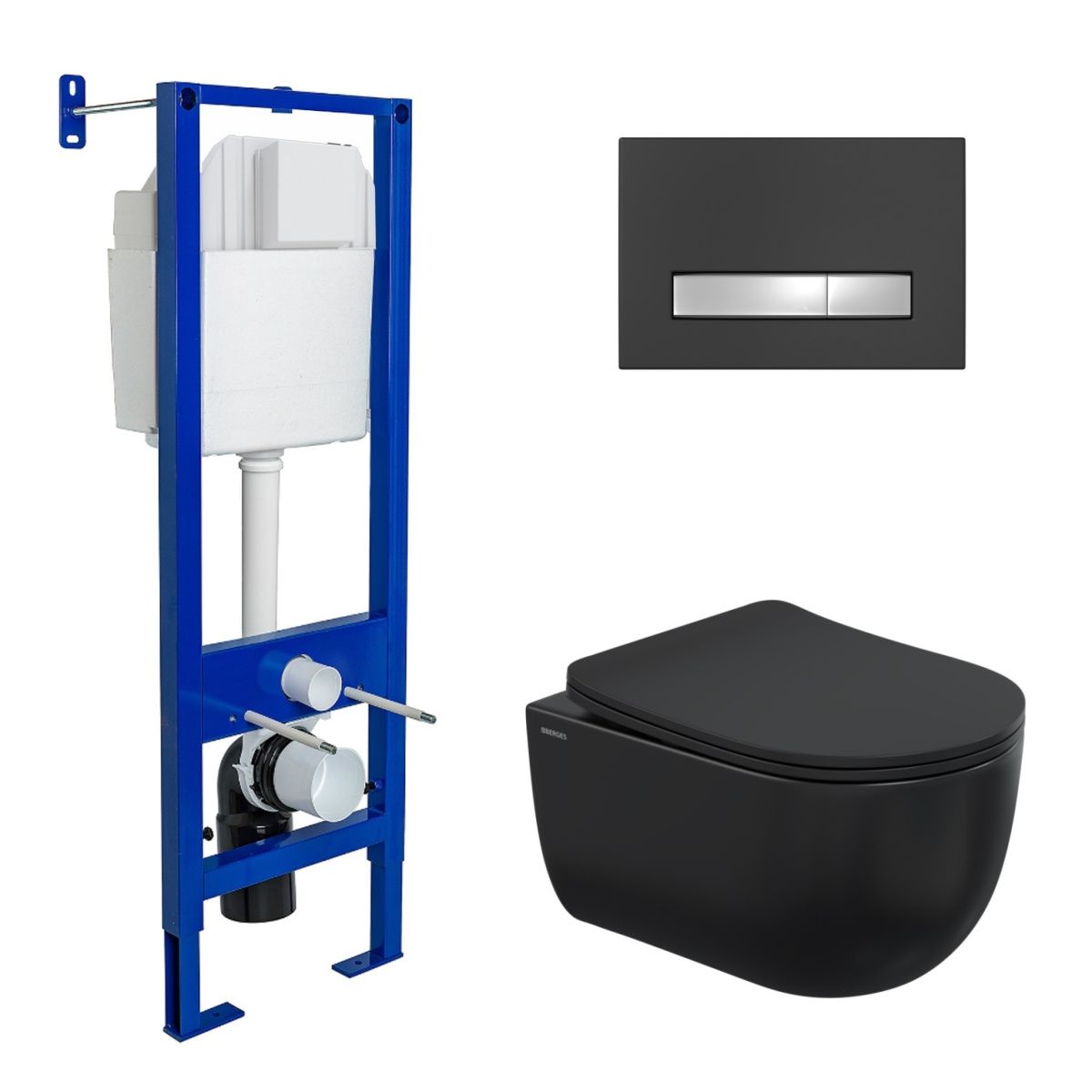 Комплект унитаз с инталляцией и клавишей смыва Berges АТОМ Line 043325