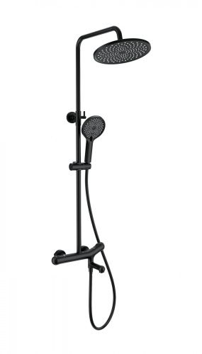 Душевая стойка Wonzon & Woghand WW-B3057-A-MB настенная цвет черный с термостатом