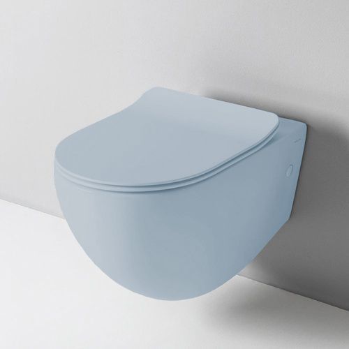 Чаша унитаза подвесная Artceram File 2.0 FLV004 65 00 цвет синий без сиденья душевой смыв