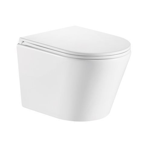 Унитаз подвесной WesnaArt Ray 206-RAY11 белый с сиденьем микролифт безободковый каскадный смыв