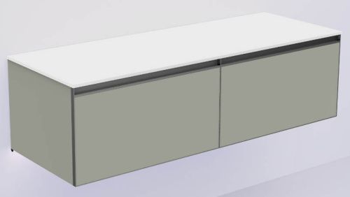 Тумба под раковину Armadi Art Quatro 790-M2-140(70+70)-L-A-LED 140х50 подвесная цвет серый