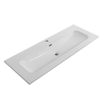 Раковина керамическая Cezares ECO CZR-8073-120 120х50 подвесная цвет белый 1 отверстие под смеситель