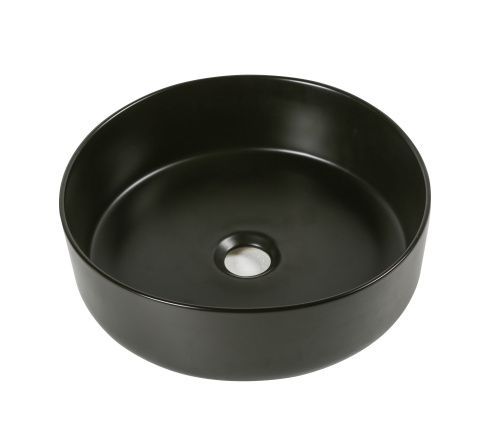 Раковина из сантехнического фарфора Milleau NUAGE MU7044A-MB 40х40 накладная цвет черный без отверстий под смеситель