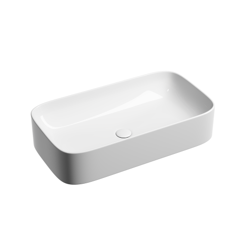 Раковина из сантехнического фарфора Ceramica Nova ELEMENT CN6054 70х40 накладная цвет белый без отверстий под смеситель