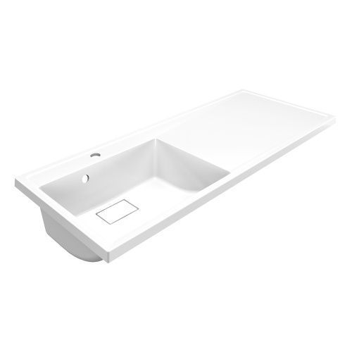 Раковина из искусственного камня Azario Paola Magenta CS00078451 120 см подвесная цвет белый 1 отверстие под смеситель