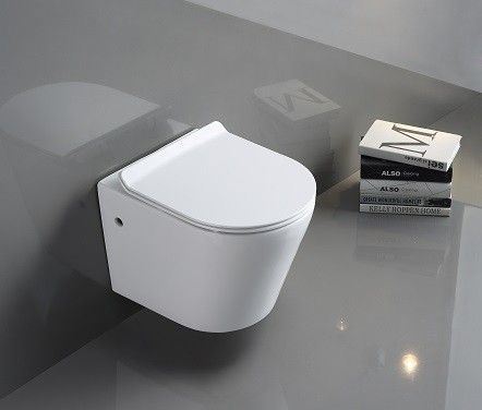 Унитаз подвесной CeramaLux B2330 белый с сиденьем микролифт каскадный смыв