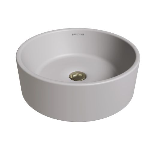 Раковина из сантехнического фаянса Grossman Color GR-3013GLM 40х40 накладная цвет серый без отверстий под смеситель