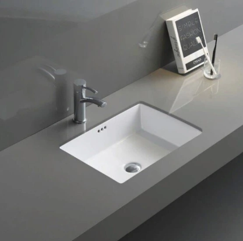 Раковина керамическая Gid Integrado 71152 50х40 встраиваемая цвет белый без отверстий под смеситель